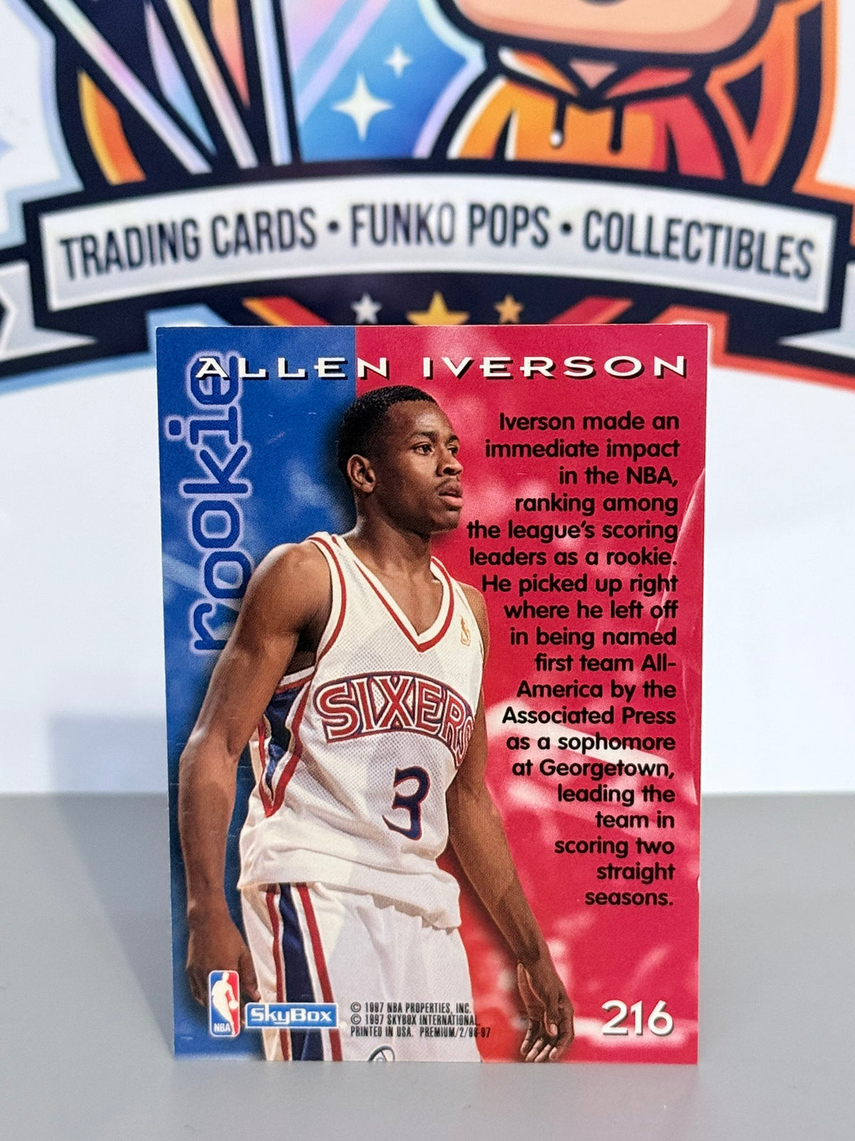 1996-97 SkyBox Premium Allen Iverson Tarjeta de Novato RC #216