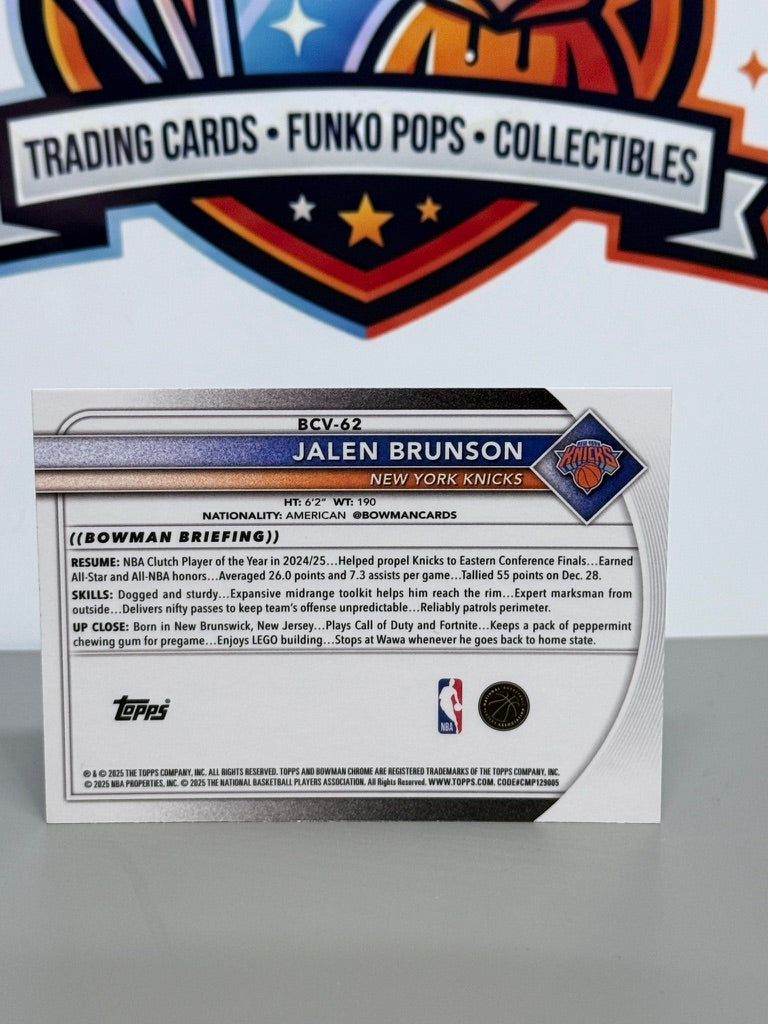2024-25 Bowman Chrome Jalen Brunson Mojo Refractor #BCV-62 - New York Knicks
