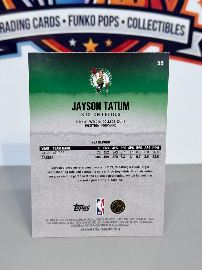 2025-26 Topps Signature Class Jayson Tatum Tarjeta Base #59 - Boston Celtics