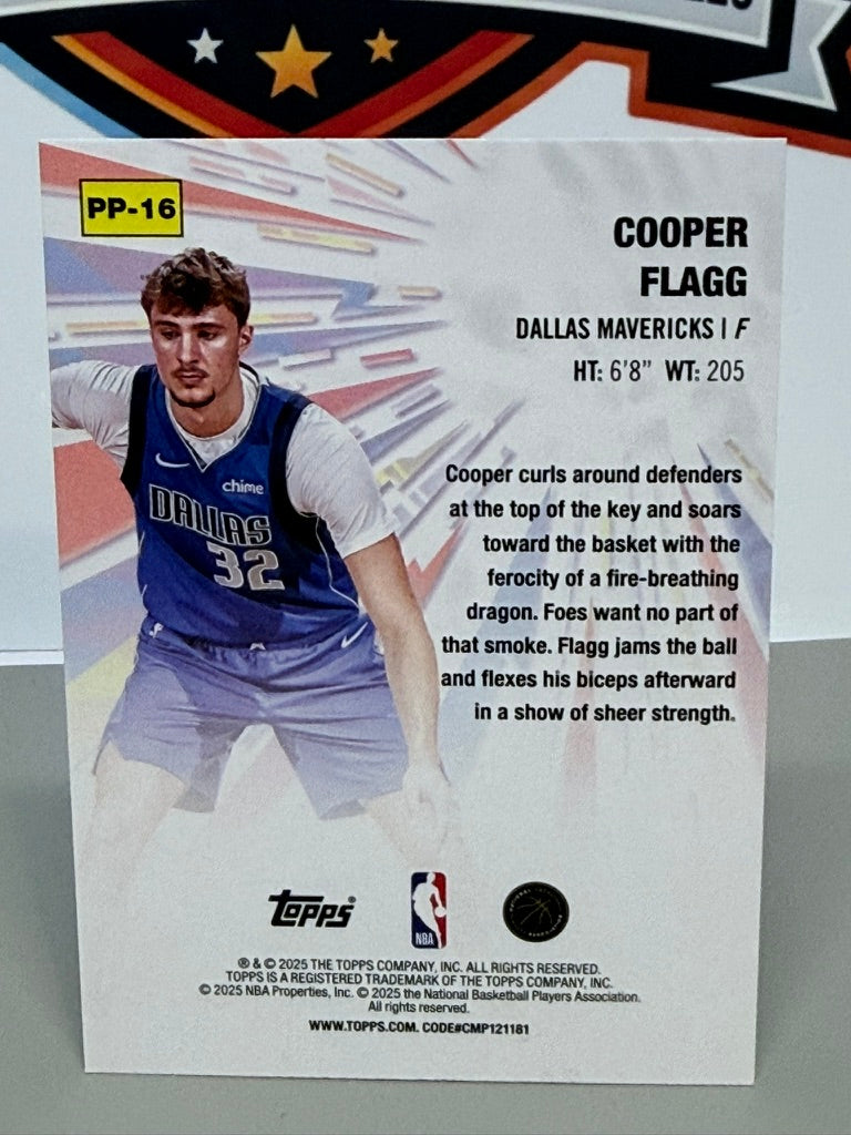2025-26 Topps Basketball Cooper Flagg Power Players Insert RC #PP-16 - Dallas Mavericks