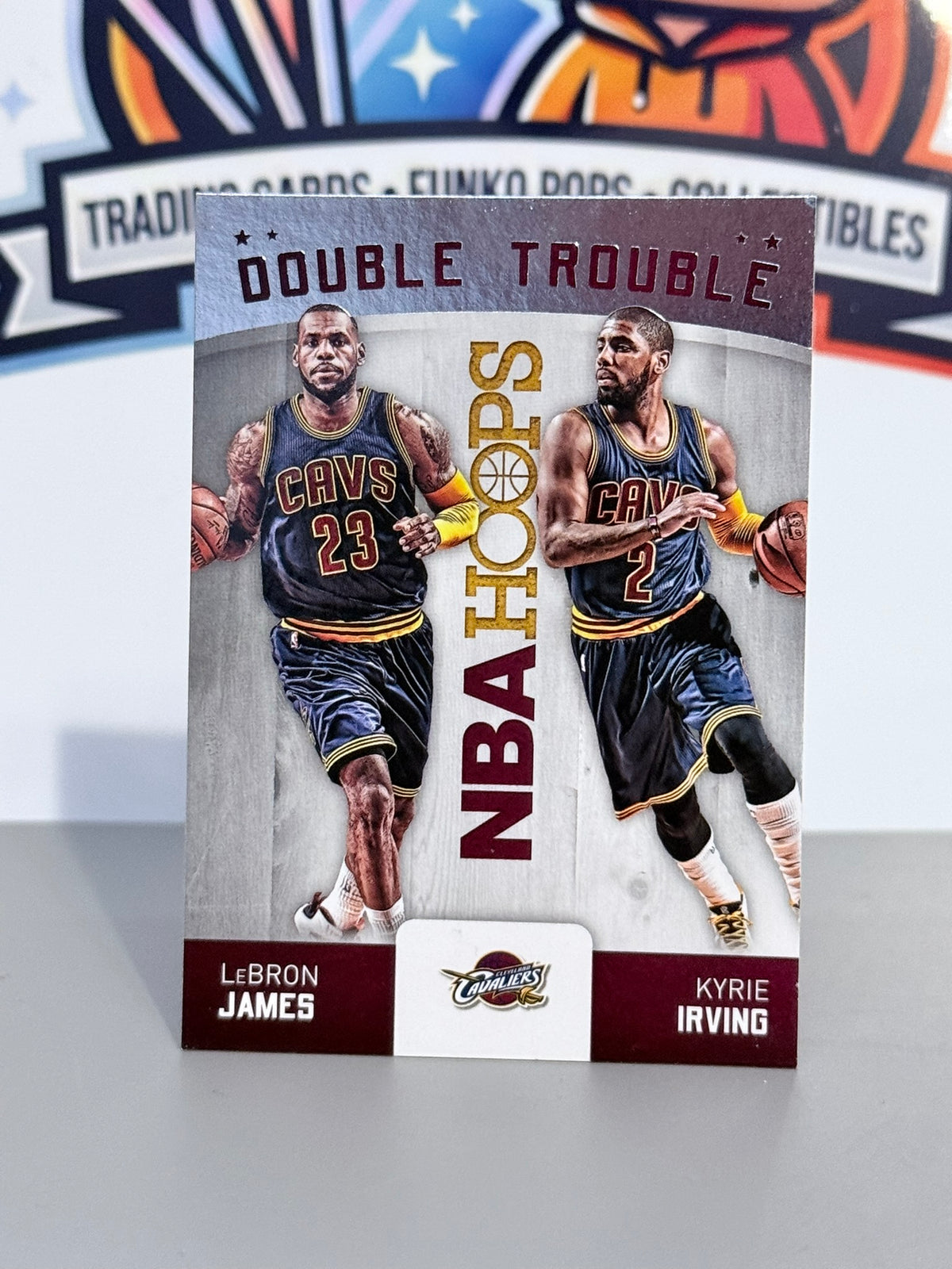 2015-16 Panini NBA Hoops Double Trouble LeBron James & Kyrie Irving Insert #2
