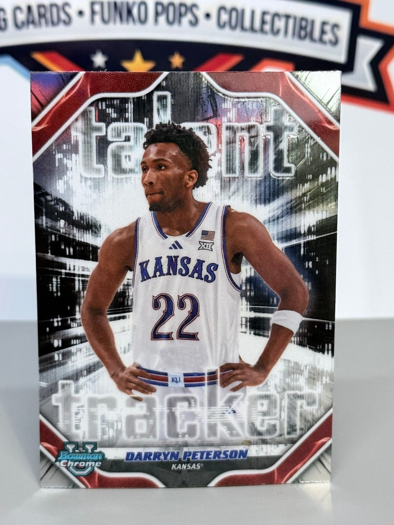 2025-26 Bowman University Chrome Darryn Peterson Talent Tracker Insert RC #TT-2 - Kansas Jayhawks