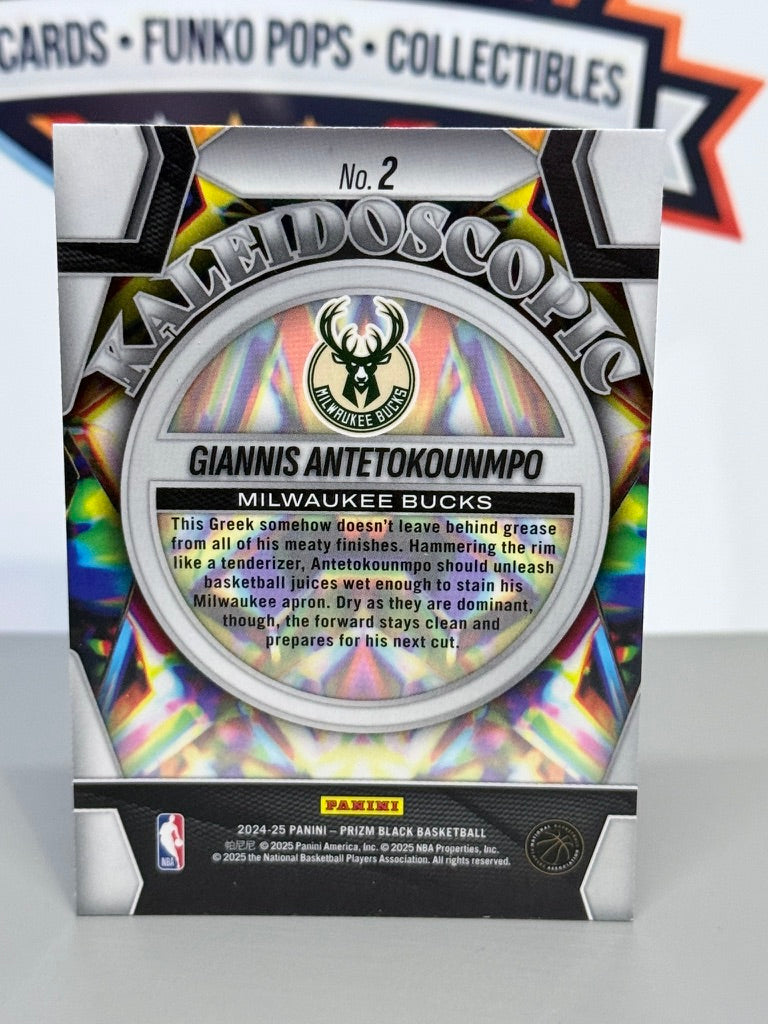 2024-25 Panini Prizm Black Giannis Antetokounmpo Kaleidoscopic Insert #2 - Milwaukee Bucks