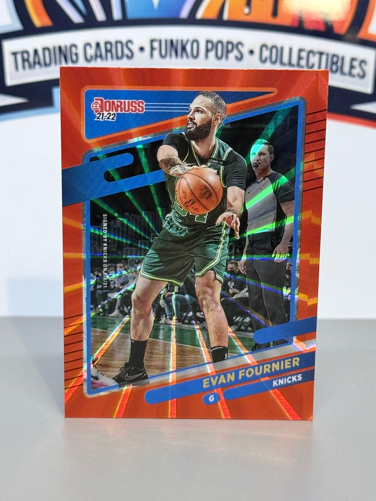 2021-22 Panini Donruss Evan Fournier Orange Laser Refractor #30 - New York Knicks