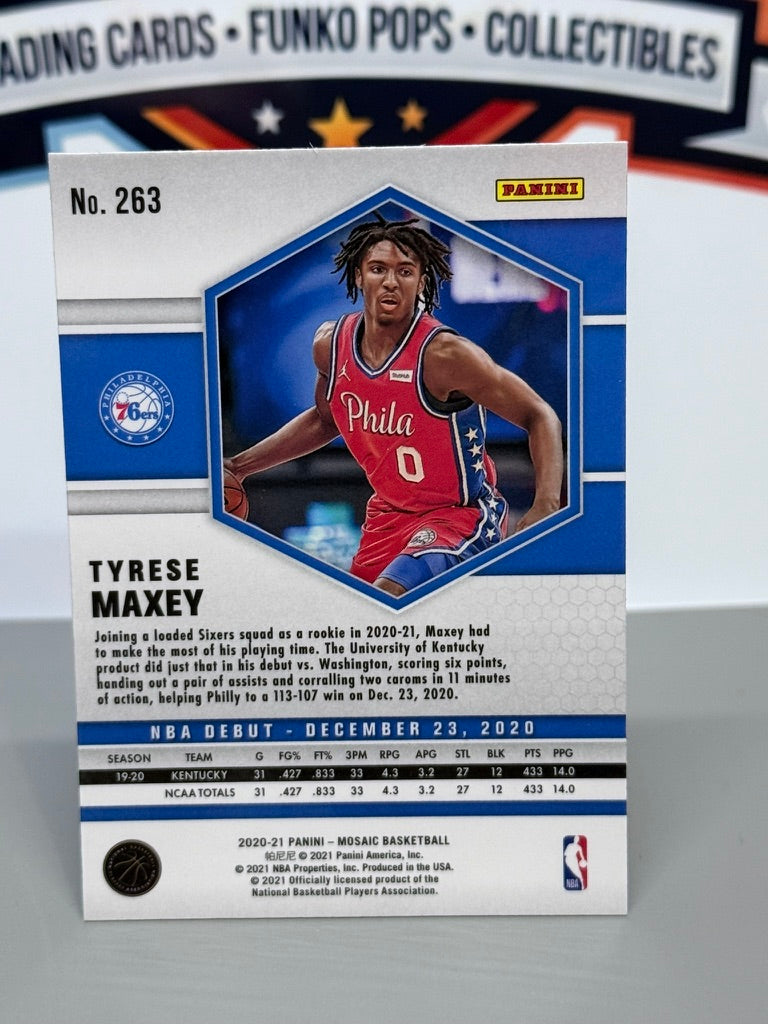2020-21 Panini Mosaic Tyrese Maxey NBA Debut Tarjeta de Novato Base #263 - Philadelphia 76ers