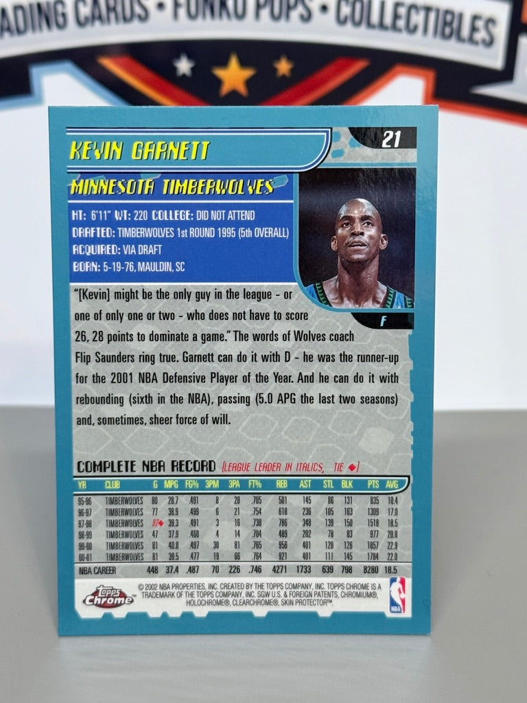 2001-02 Topps Chrome Kevin Garnett Tarjeta Base #21 - Minnesota Timberwolves