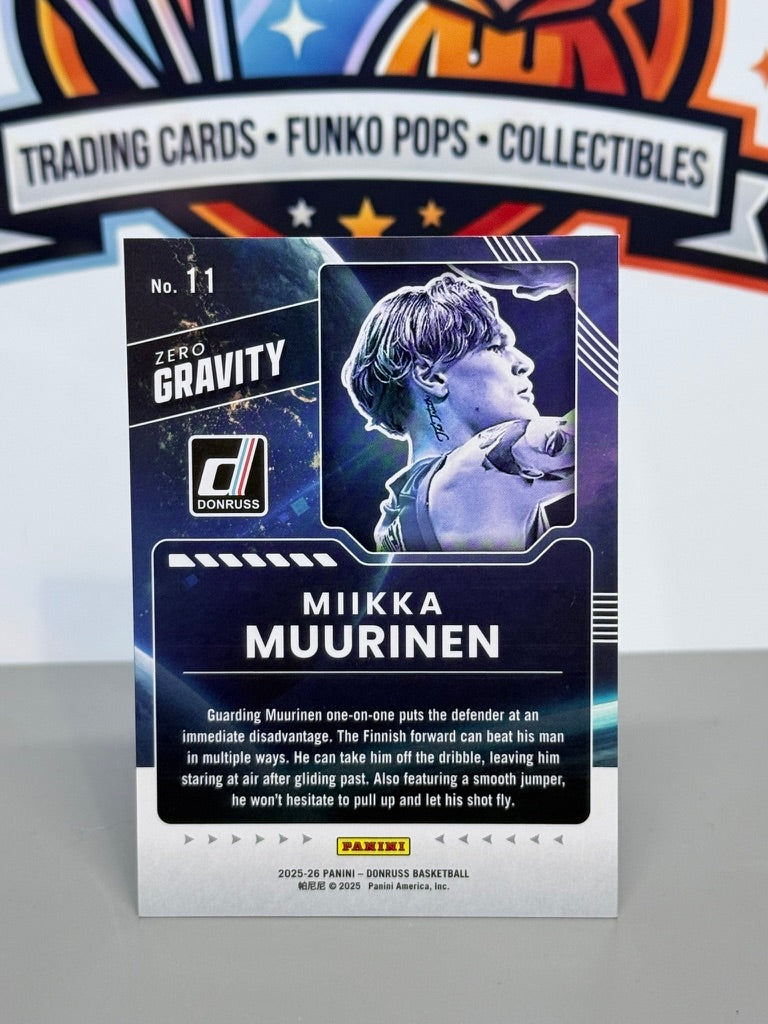 2025-26 Panini Donruss Miikka Muurinen Zero Gravity Inserto #11 - Finlandia