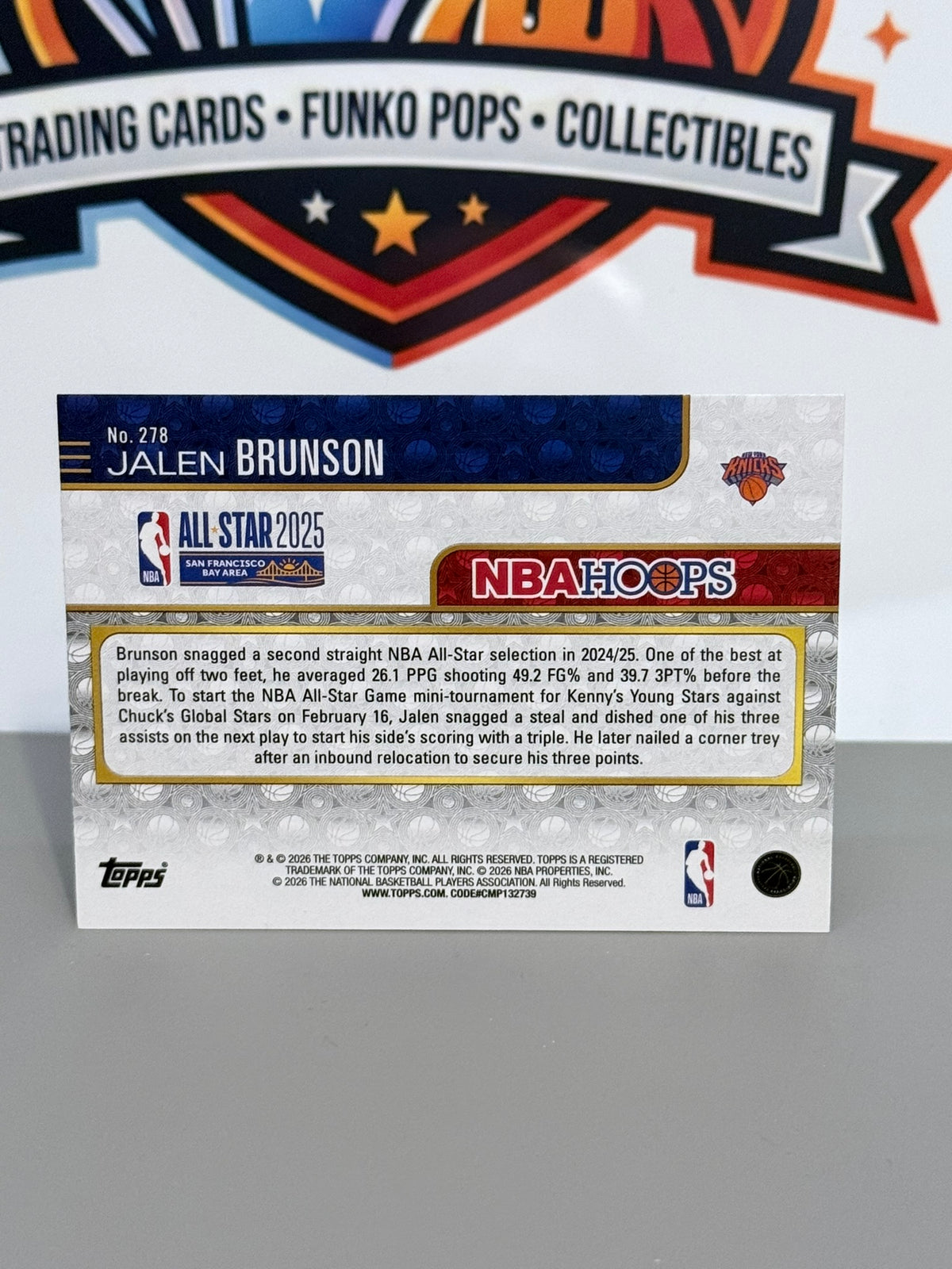 2025-26 Topps NBA Hoops All-Star Jalen Brunson Paralela Azul Brillante #096/149 #278