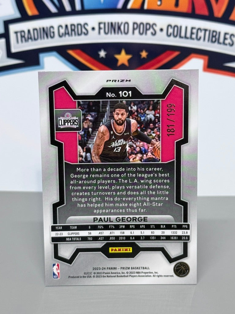 2023-24 Panini Prizm Paul George Blue Prizm Parallel /199 #101 - LA Clippers
