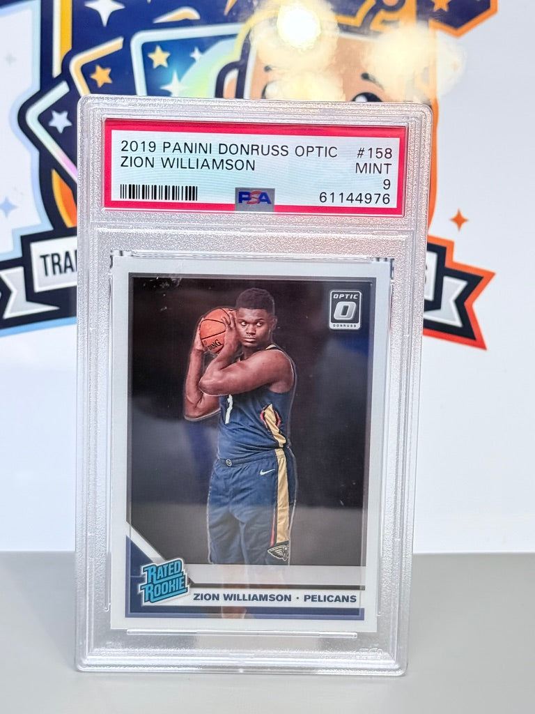 2019-20 Panini Donruss Optic Zion Williamson Rookie con clasificación PSA 9 Mint #158 - New Orleans Pelicans