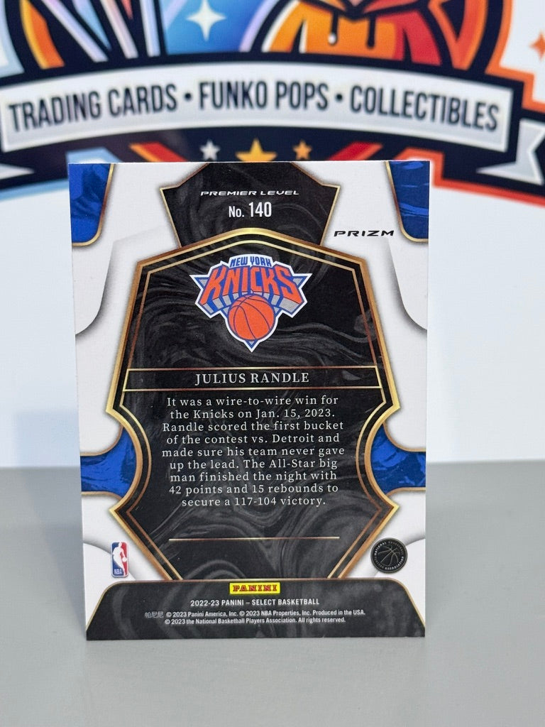 2022-23 Panini Select Julius Randle Premier Level Red & Blue Cracked Ice Prizm #140 - New York Knicks