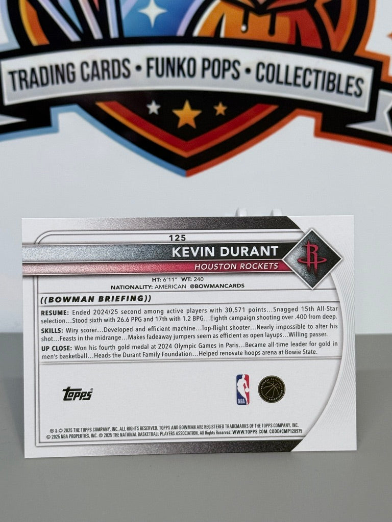 2024-25 Bowman Baloncesto Kevin Durant Tarjeta Base #125 - Houston Rockets