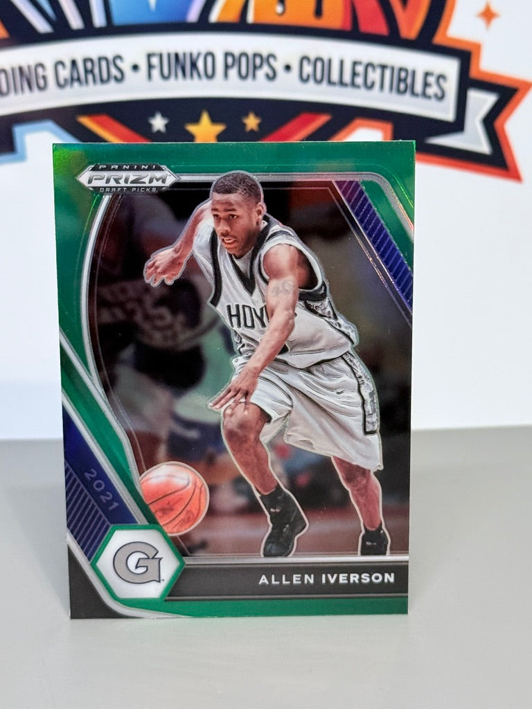 2021 Panini Prizm Draft Picks Allen Iverson Paralela Prizm Verde #85 - Georgetown Hoyas