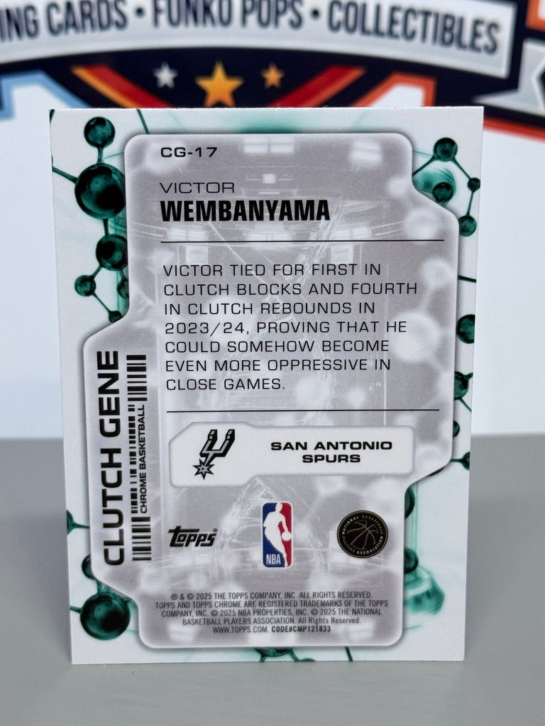 2024-25 Topps Chrome Victor Wembanyama Clutch Gene Insert #CG-17 - San Antonio Spurs