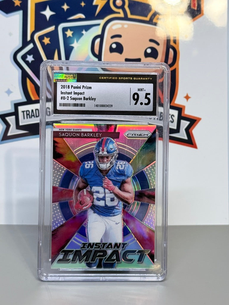 2018 Panini Prizm Saquon Barkley Instant Impact CSG 9.5 Mint+ #II-2 - New York Giants