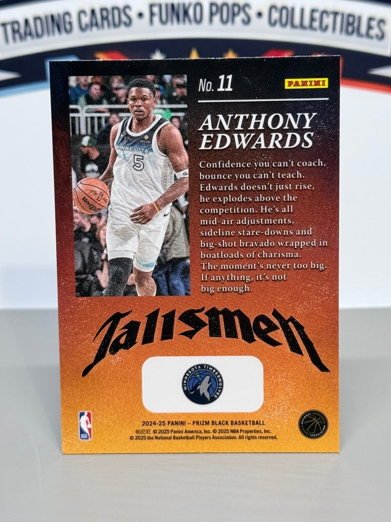 2024-25 Panini Prizm Black Anthony Edwards Talismen Insert #11 - Minnesota Timberwolves