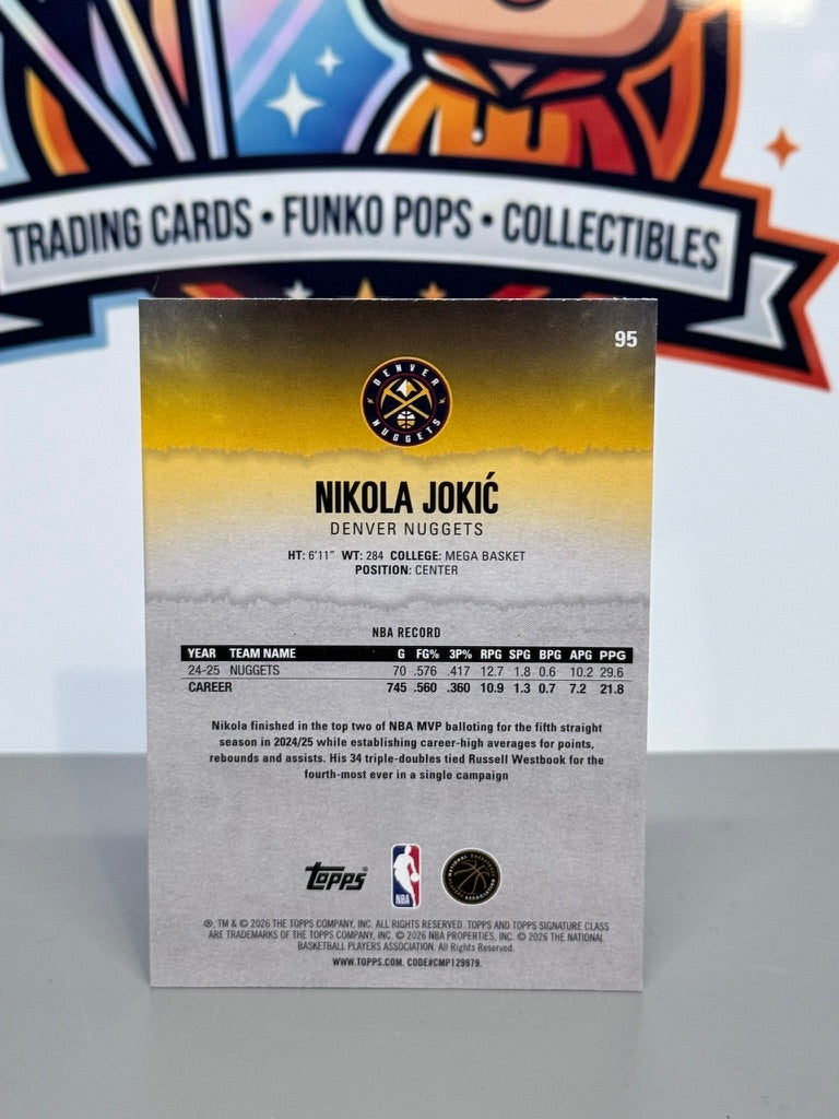 2025-26 Topps Signature Class Nikola Jokić Tarjeta Base #95 - Denver Nuggets
