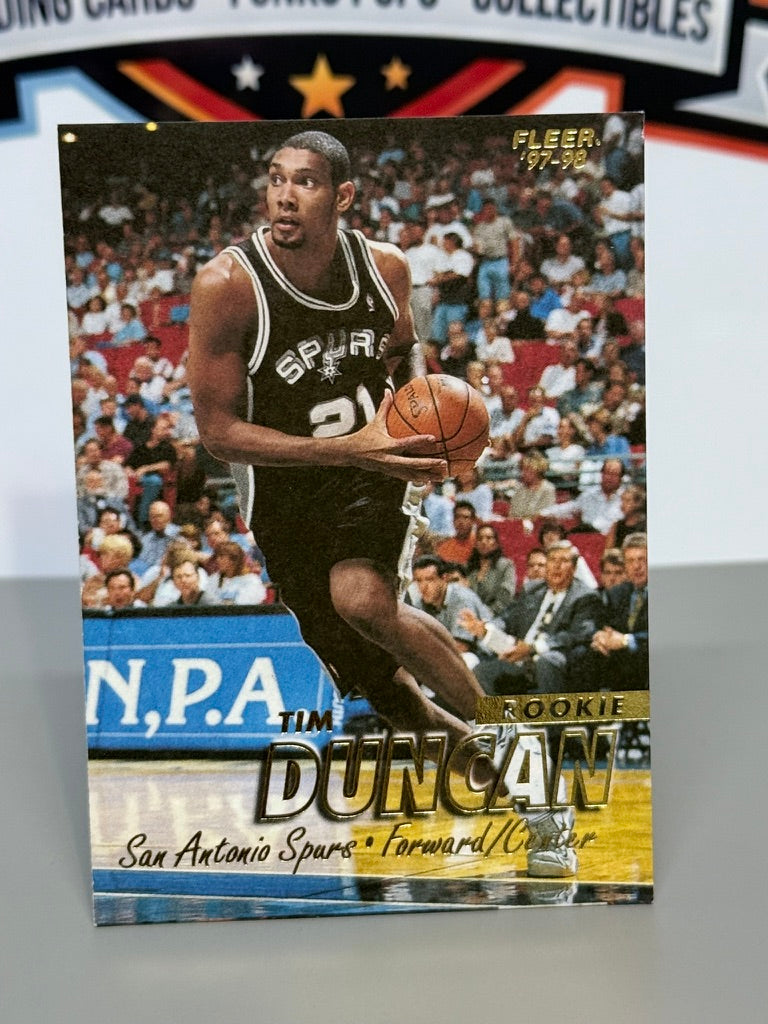 Tarjeta de novato Fleer Tim Duncan de 1997-98 n.º 201 - San Antonio Spurs