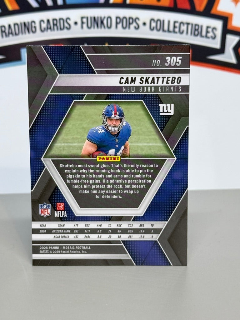 2025 Panini Mosaic Cam Skattebo Base Novato Tarjeta RC #305 - New York Giants