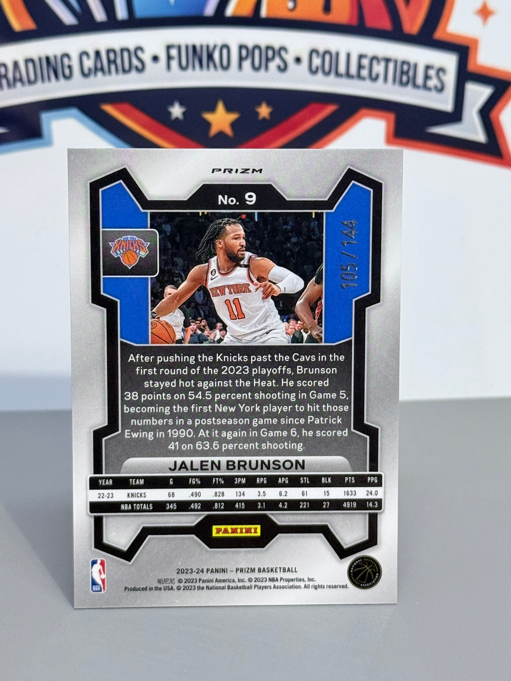 2023 Panini Prizm Jalen Brunson Blue Sparkle Prizm Parallel /144 #9