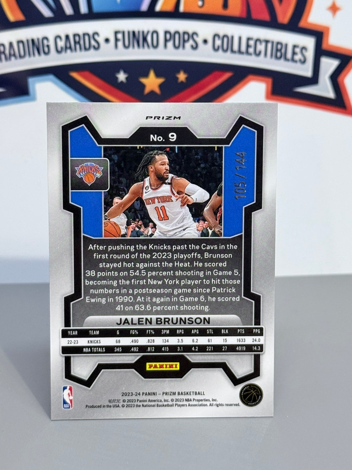 2023 Panini Prizm Jalen Brunson Blue Sparkle Prizm Parallel /144 #9