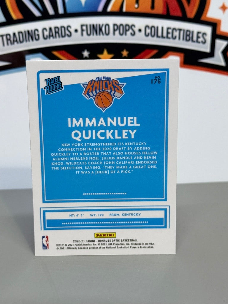 2020-21 Panini Donruss Optic Immanuel Quickley Silver Prizm Rated Rookie RC #175 - New York Knicks