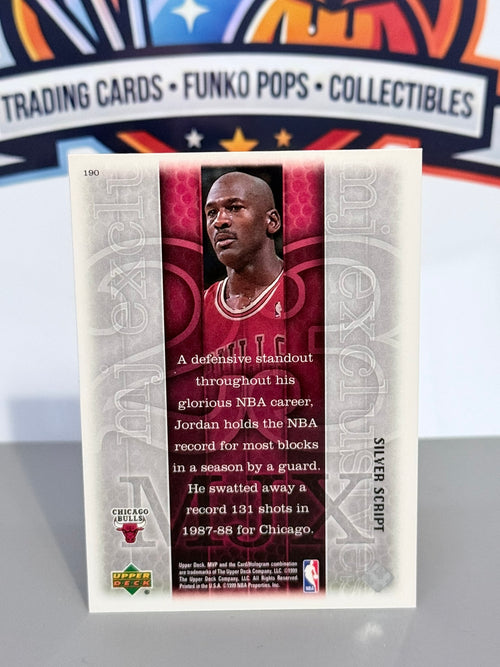 1999-00 Upper Deck MVP Michael Jordan MJ Exclusives Silver Script Parallel #190