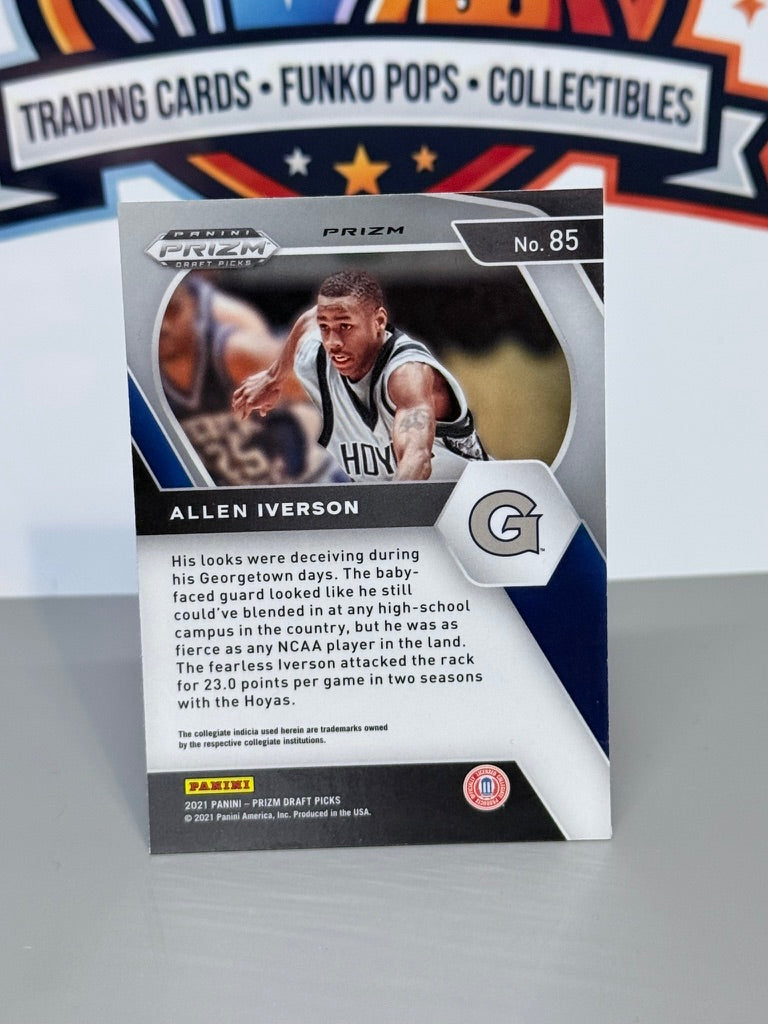 2021 Panini Prizm Draft Picks Allen Iverson Paralela Prizm Verde #85 - Georgetown Hoyas