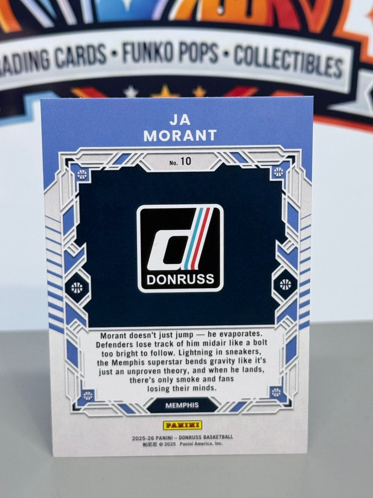 2025-26 Panini Donruss Ja Morant Elite Series Green Laser Refractor Insert #10 - Memphis Grizzlies