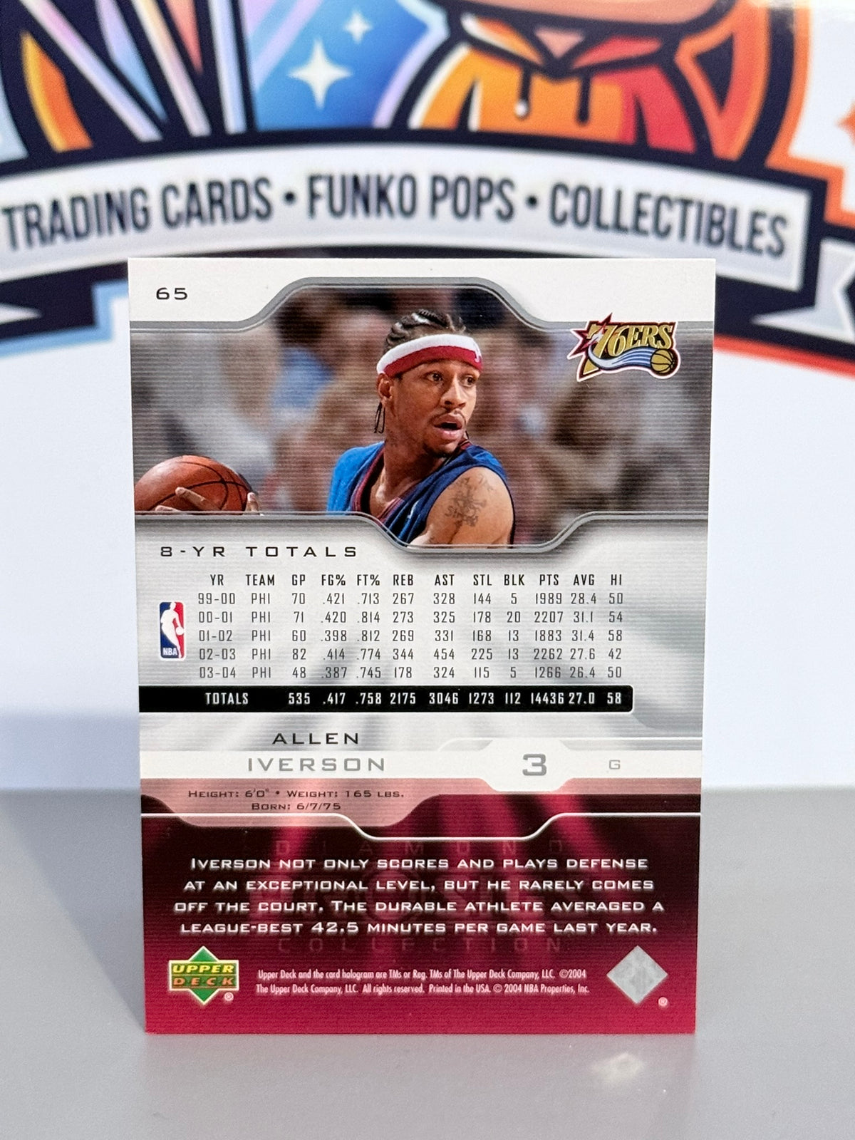 2004-05 Upper Deck Pro Sigs Allen Iverson Colección Diamante #65