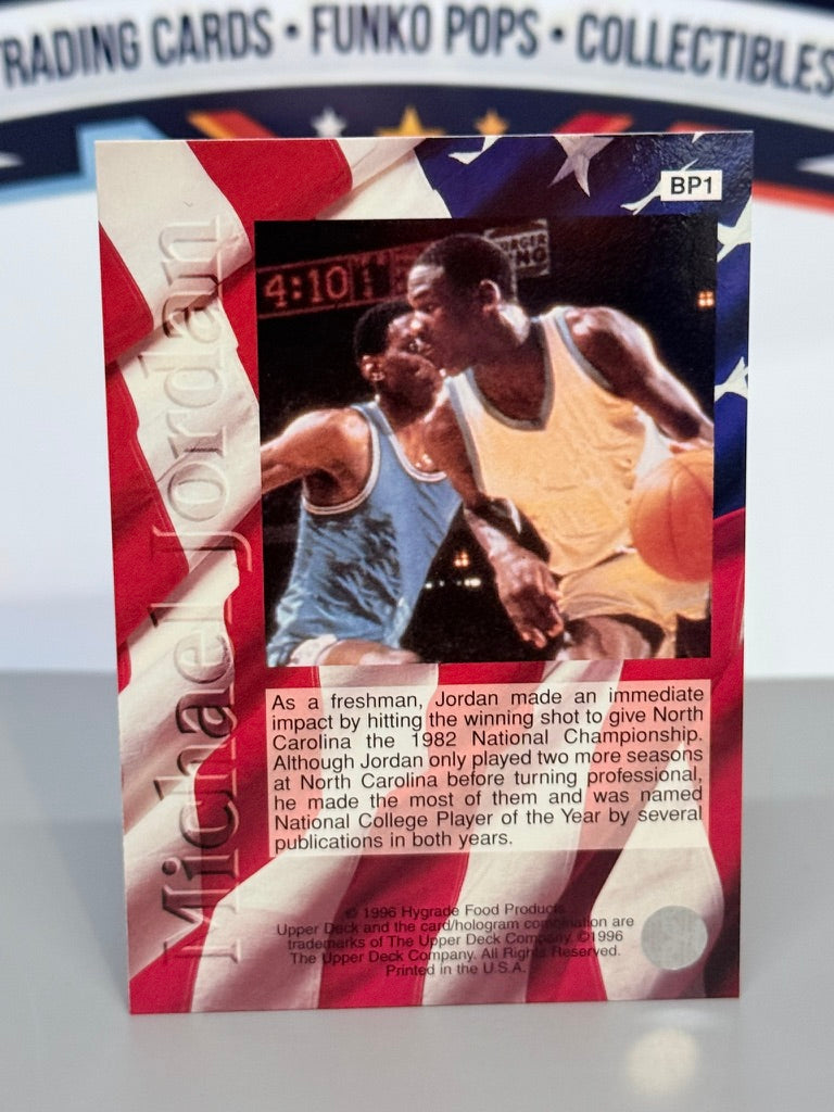 1996 Upper Deck Ball Park Franks Michael Jordan Tarjeta Promocional #BP1 - UNC Tar Heels