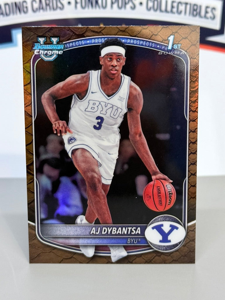 2025-26 Bowman University Chrome AJ Dybantsa 1st Bowman Parallel #BCP-1 - BYU Cougars