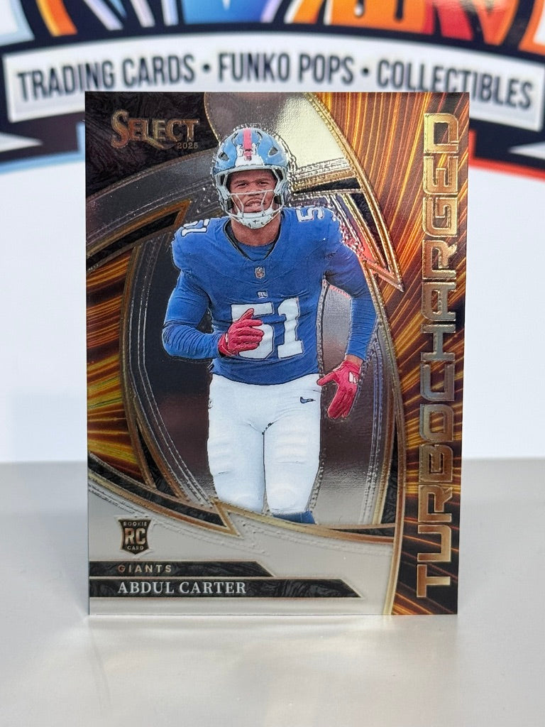2025 Panini Select Abdul Carter Turbocharged Rookie Insert RC #6 - New York Giants