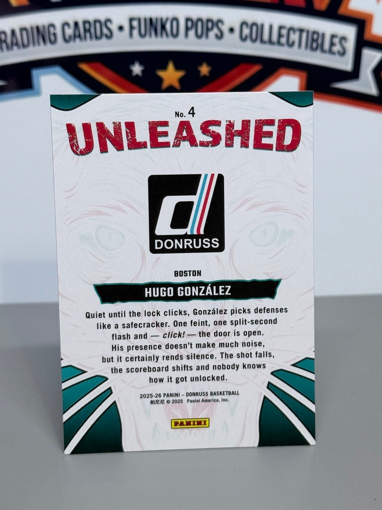 2025-26 Panini Donruss Hugo González Unleashed Rookie Insert RC #4 - Boston