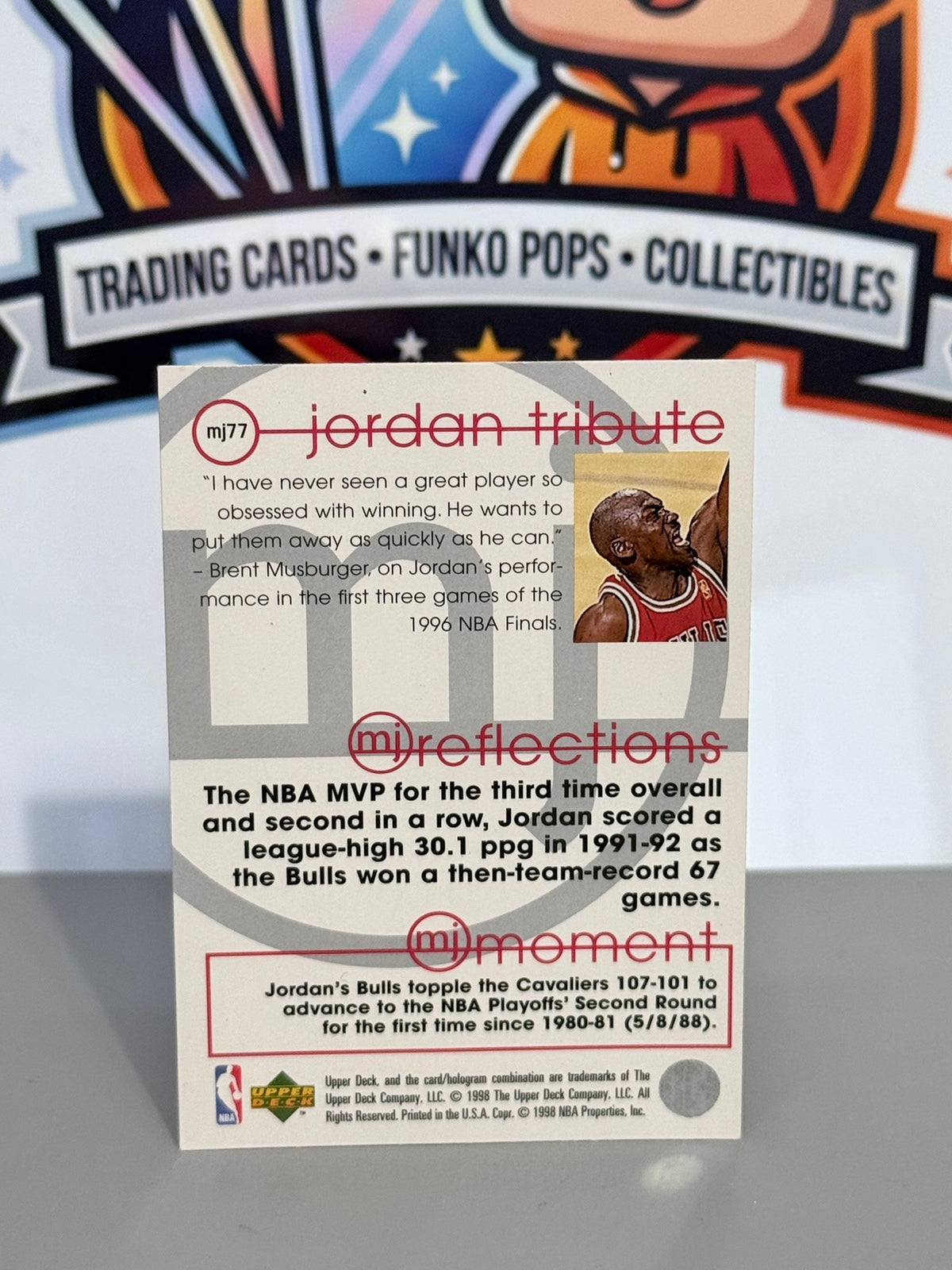 1998-99 Upper Deck Jordan Tribute MJ Reflections Lámina Inserta #MJ77