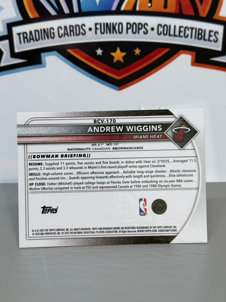 2024-25 Bowman Chrome Andrew Wiggins Refractor Mojo #BCV-170 - Miami Heat