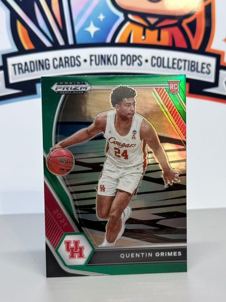 2021 Panini Prizm Draft Picks Quentin Grimes Green Prizm Refractor Rookie Card RC #46 - Houston Cougars