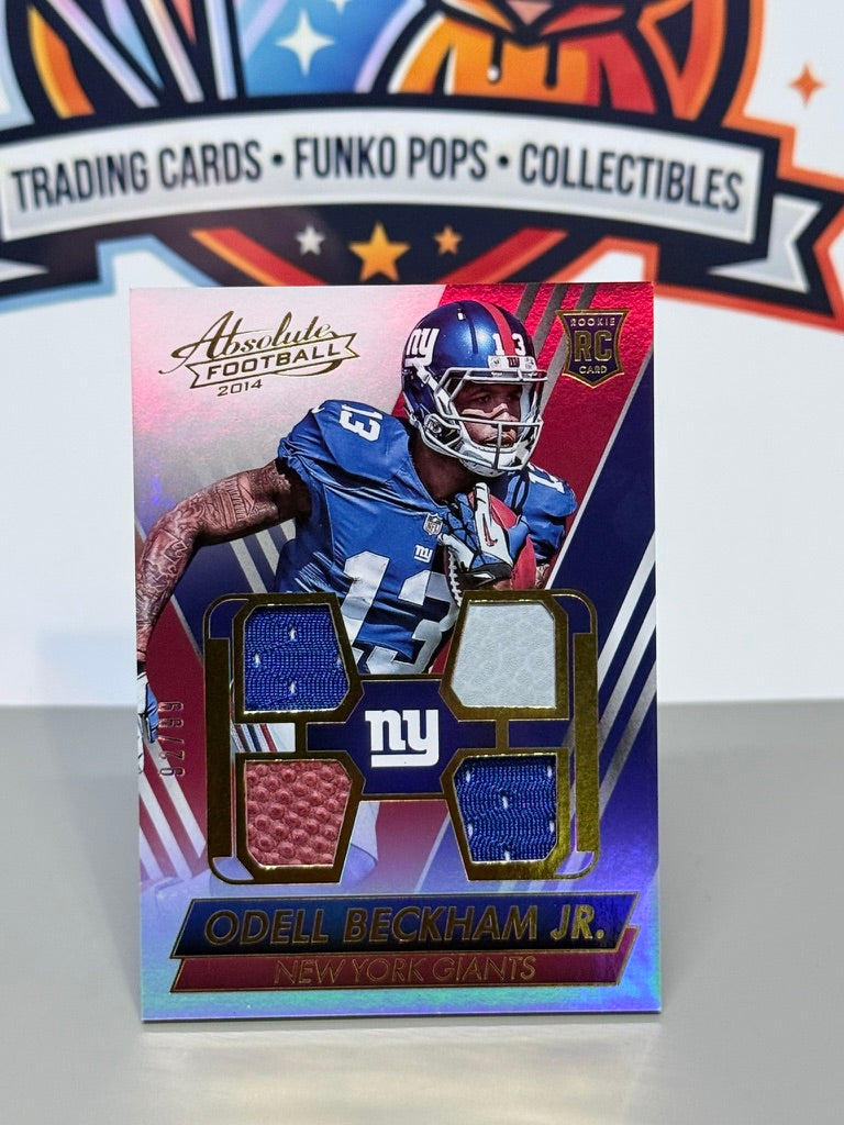 2014 Panini Absolute Odell Beckham Jr. Quad Relic Rookie RC /99 #OB - New York Giants