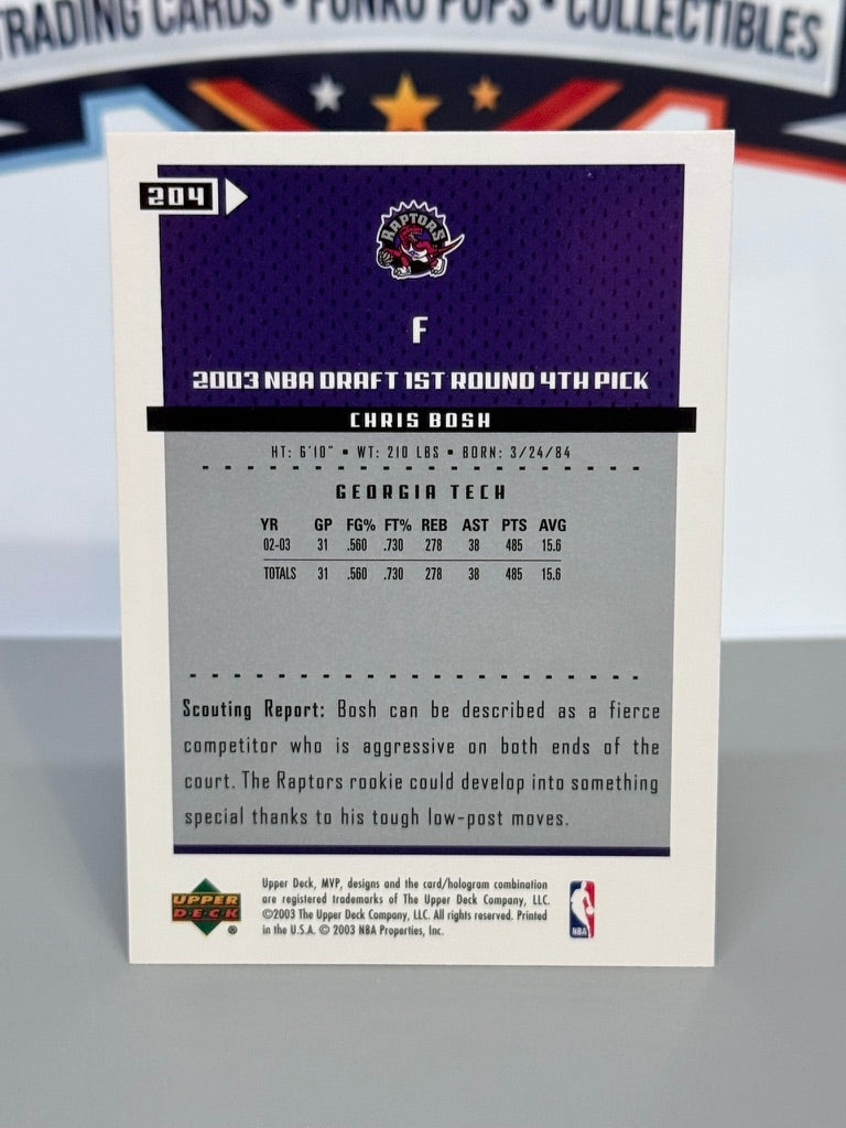 2003-04 Upper Deck MVP Chris Bosh Tarjeta de Novato Base #204 - Toronto Raptors