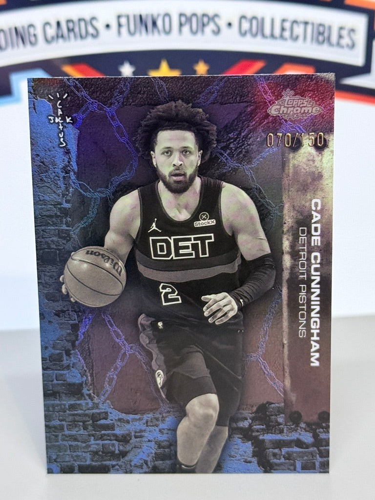 2025-26 Topps Chrome Cactus Jack Cade Cunningham Blue Refractor /150 #13 - Detroit Pistons