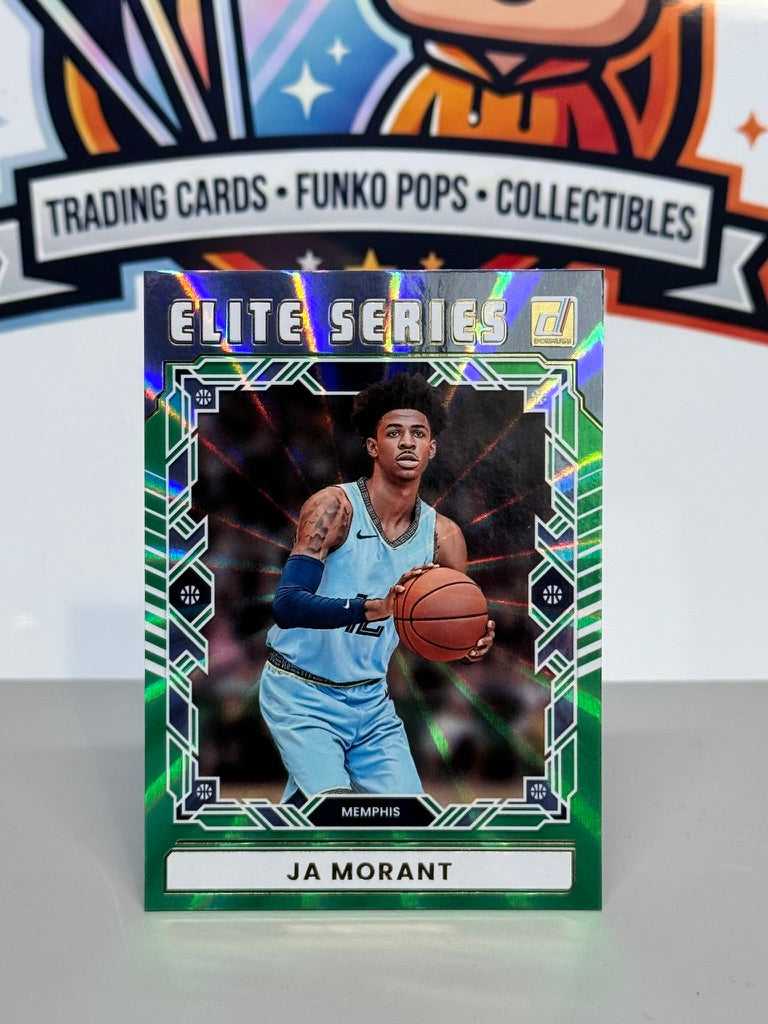 2025-26 Panini Donruss Ja Morant Elite Series Green Laser Refractor Insert #10 - Memphis Grizzlies