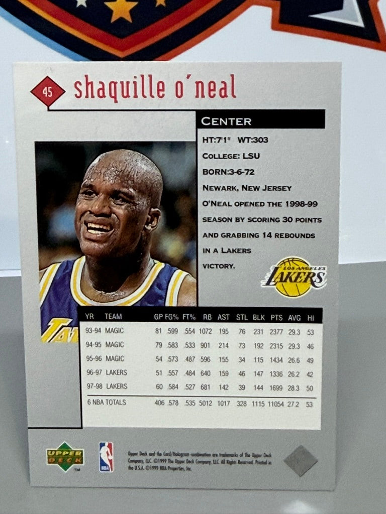 1999-00 Upper Deck Black Diamond Shaquille O'Neal #45 - Los Angeles Lakers