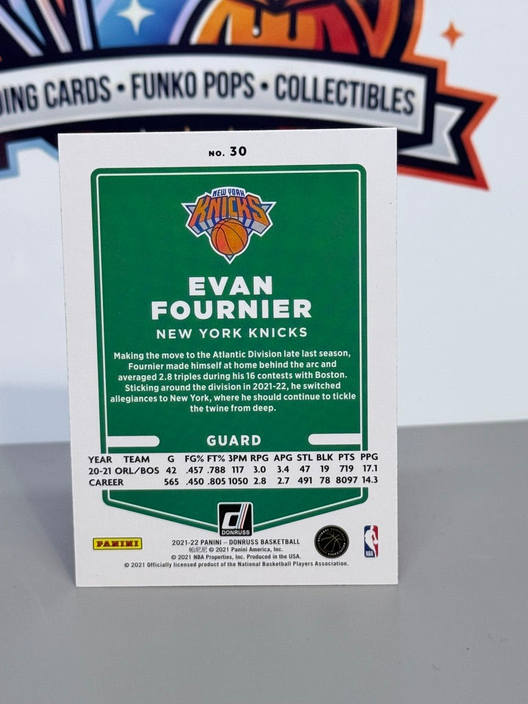2021-22 Panini Donruss Evan Fournier Orange Laser Refractor #30 - New York Knicks