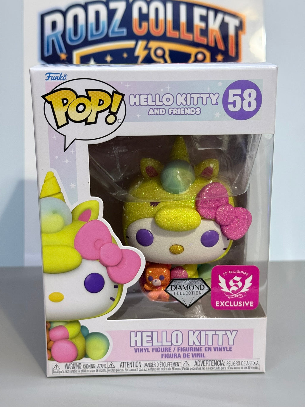 Funko Pop! Hello Kitty and Friends Hello Kitty (Unicorn) #58 Diamond Collection IT'SUGAR Exclusive