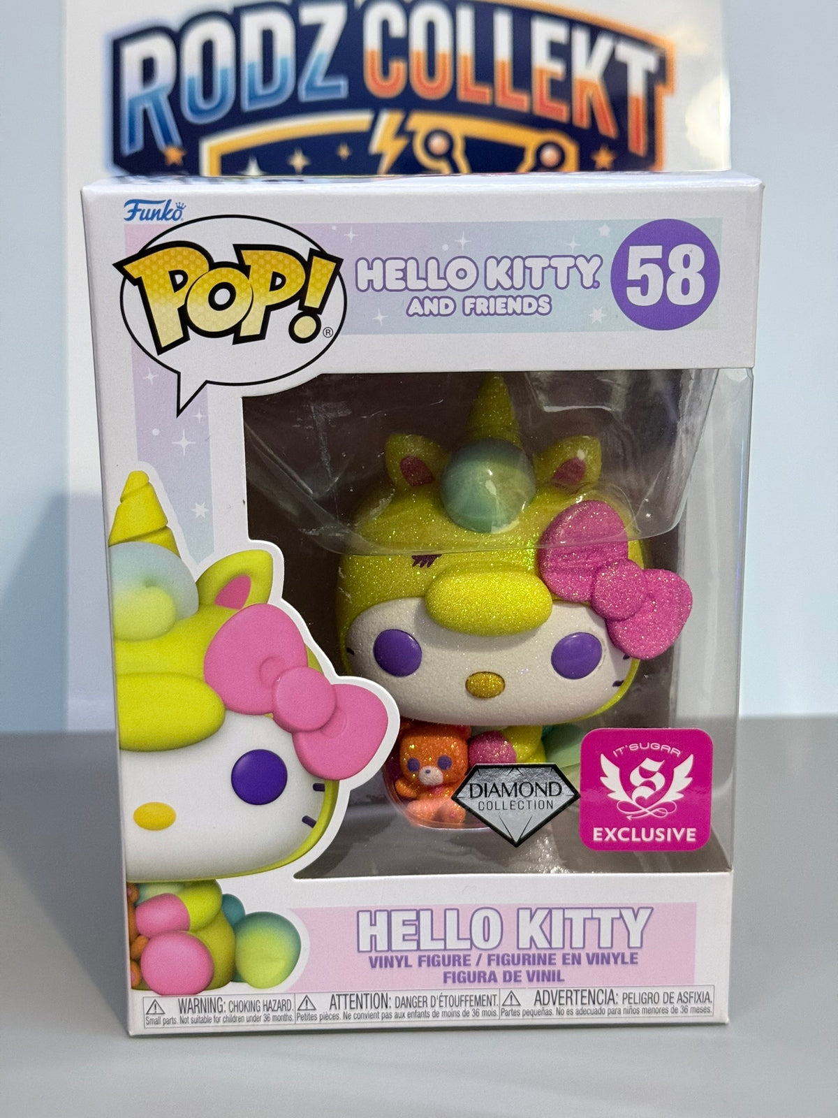 Funko Pop! Hello Kitty and Friends Hello Kitty (Unicorn) #58 Diamond Collection IT'SUGAR Exclusive
