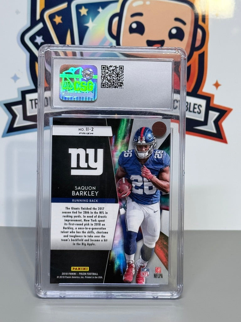 2018 Panini Prizm Saquon Barkley Instant Impact CSG 9.5 Mint+ #II-2 - New York Giants