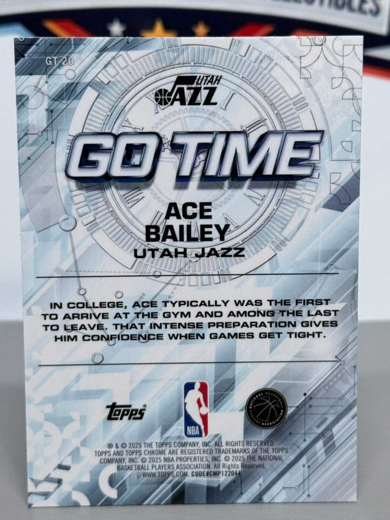 2024-25 Topps Chrome Ace Bailey Go Time SSP Case Hit RC #GT-20 - Utah Jazz